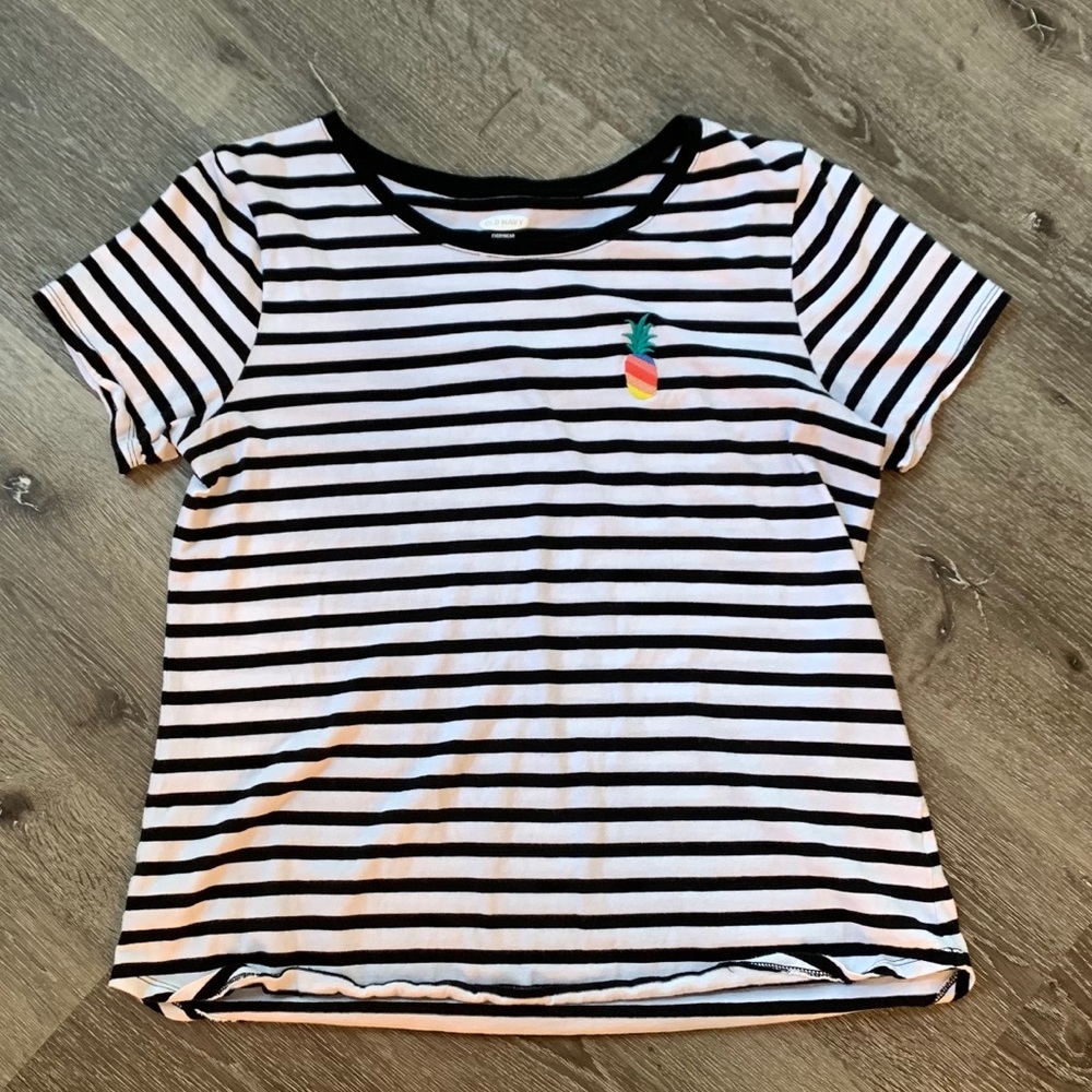 Old Navy Relaxed Striped Pineapple Tee